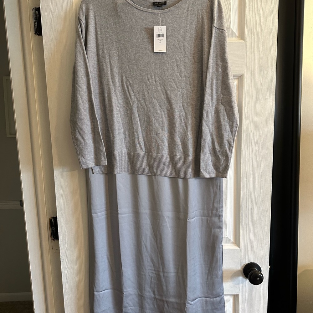 J. Jill Wearever Collection Mixed Media Maxi Dress Light Gray - Picture 2 of 4
